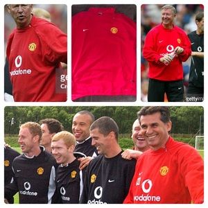 Nike 2002 Manchester UNITED Training Thermafit Mockneck Zip Pullover XL